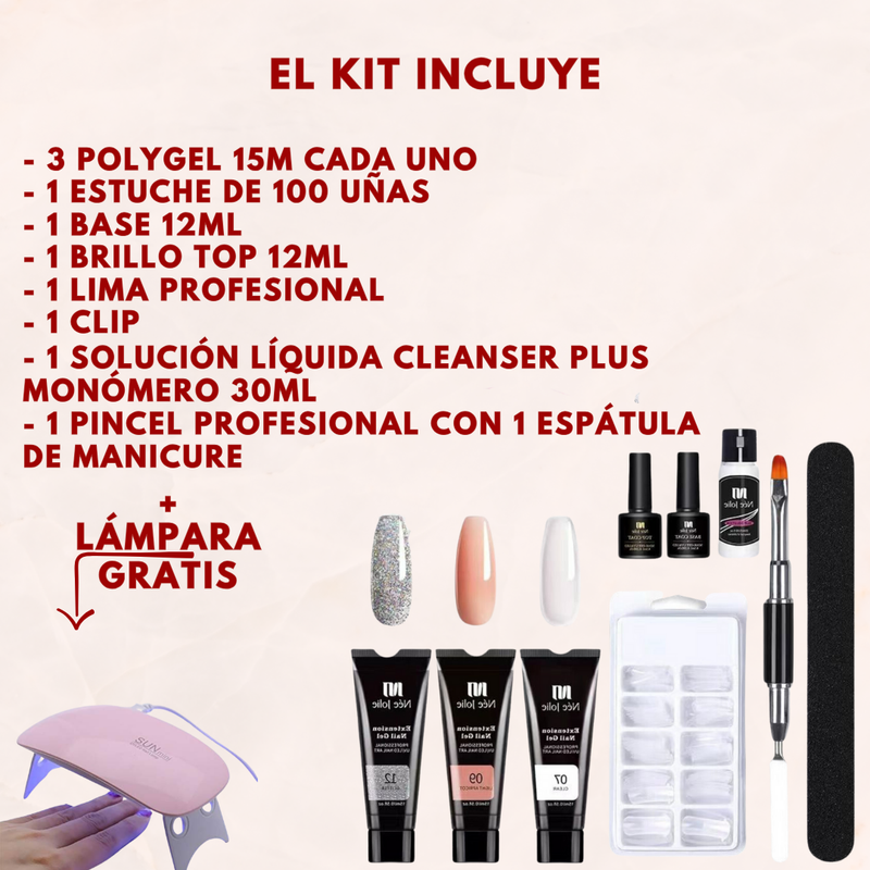 Manicura Mágica: Kit de Polygel + Lámpara de Secado GRATIS